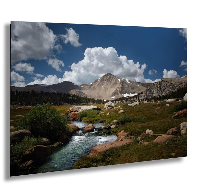 Sierra Nevada Mountain Print: Cottonwood Metal